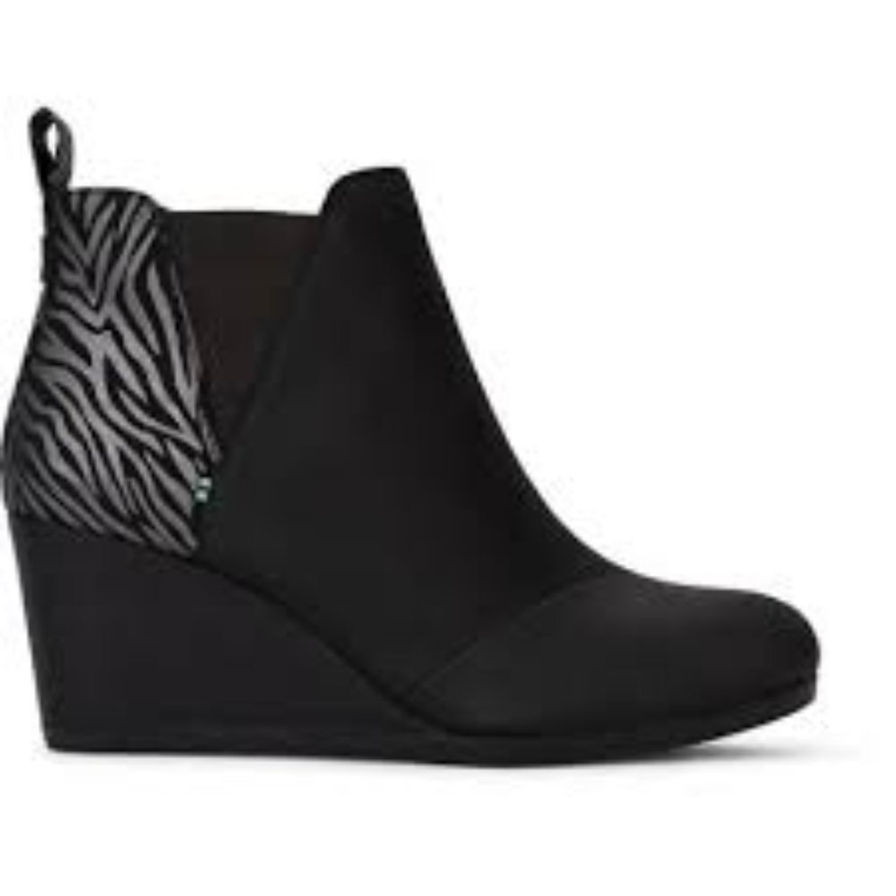 Toms Kelsey Metallic Animal Print Wedge Bootie